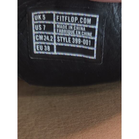 FitFlop Pietra II Black Leather Jeweled Slide Sandals Size Womens US 7 Medium - Picture 5 of 11